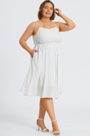 Plus Size Square Neck Sleeveless Chiffon Maxi Dress