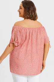 Loose Cut Off-Shoulder Tie Detail Top