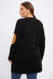 Black Figure-Flattering Fit With Pockets Long Cardigan