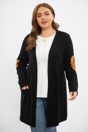 Black Figure-Flattering Fit With Pockets Long Cardigan