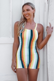Stripe Square Neck onepiece