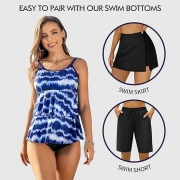 Stylish And Flattering Tie Dye Layered Adjustable Tankini Top