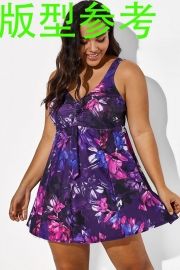 Gungle Green Wide Strap Tie Front V-Neck Lady Swimdress