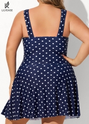 Polka Dot Modest Tummy Control Vintage Swimdress Set