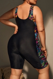Plus Tropical Print One Piece Swimsuit
