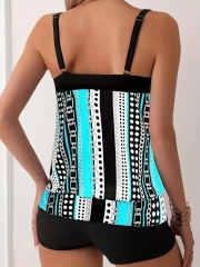 Striped & Polka Dot Print Tankini Sets