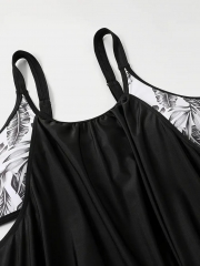 Plus Size Casual Tankini Set