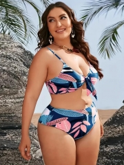 Plus Size Boho Bikini 3 Piece Set