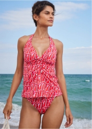 Halter Red Tankini Set