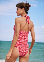 Halter Red Tankini Set