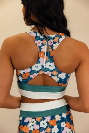 Floral Scoop Neck Racerback High Waist Bikini Set