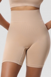 Beige Tummy Control High Waisted Shaper Shorts